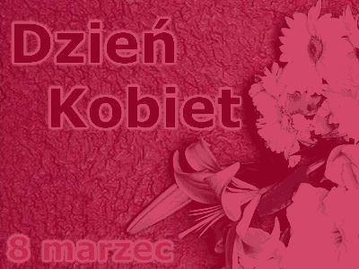 Różowa kartka z napisem dzień kobiet